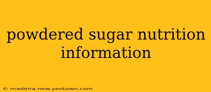 powdered sugar nutrition information