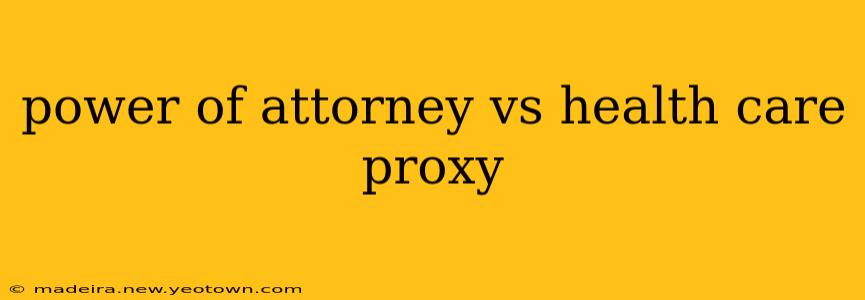 power of attorney vs health care proxy