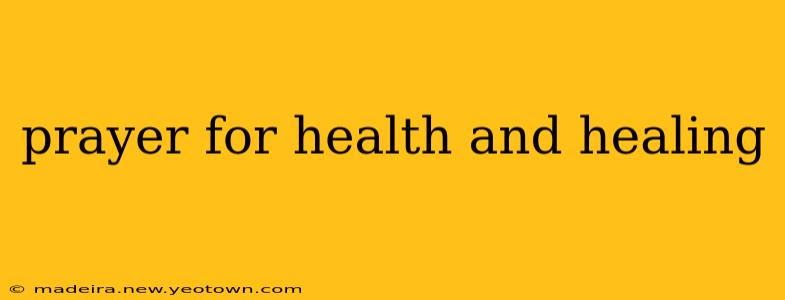 prayer for health and healing