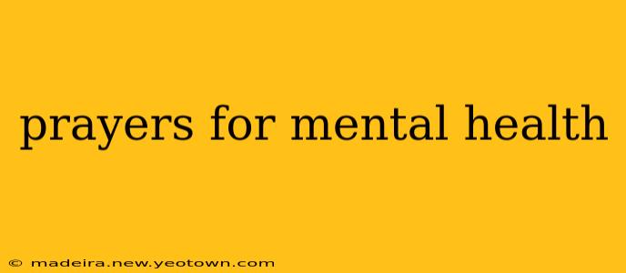 prayers for mental health