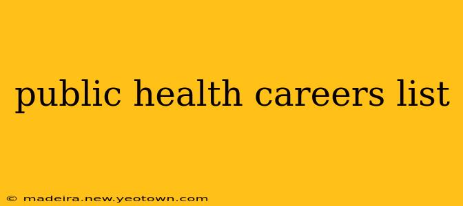public health careers list