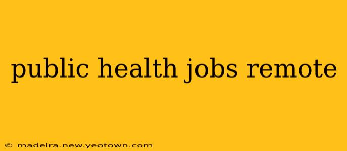 public health jobs remote
