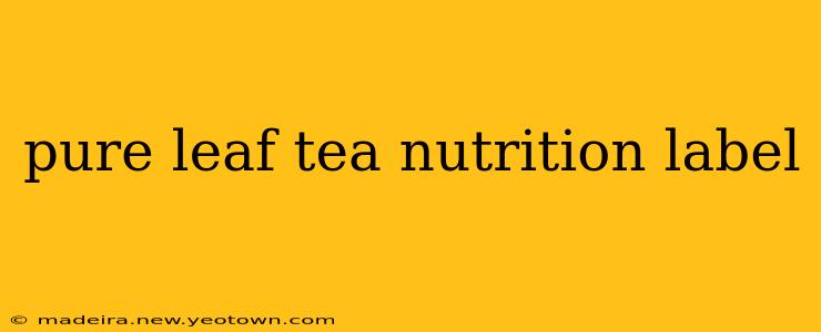 pure leaf tea nutrition label