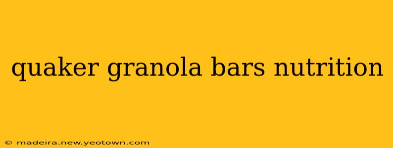quaker granola bars nutrition