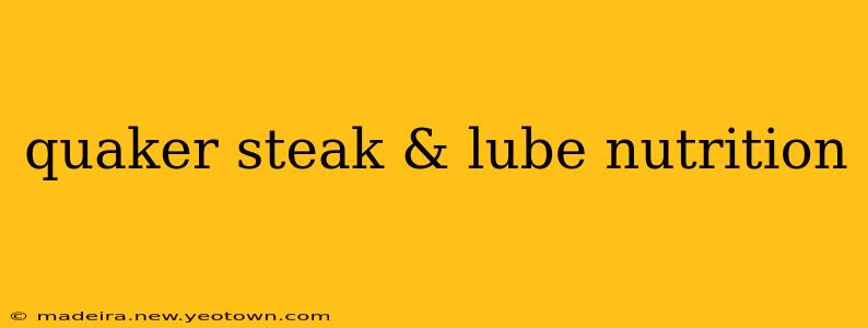 quaker steak & lube nutrition