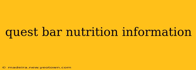 quest bar nutrition information
