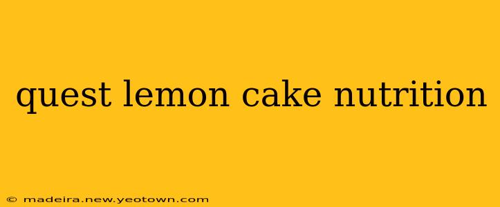 quest lemon cake nutrition