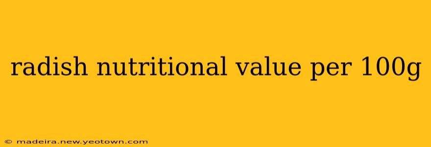 radish nutritional value per 100g