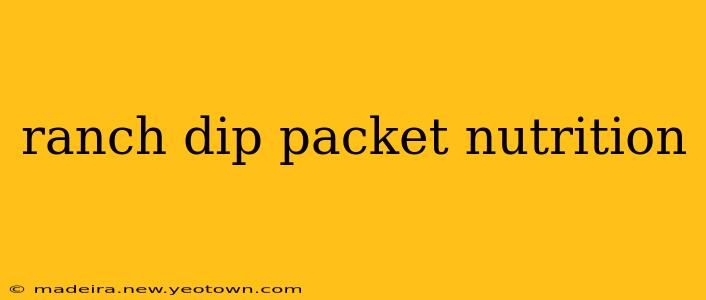 ranch dip packet nutrition