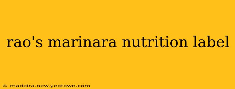 rao's marinara nutrition label