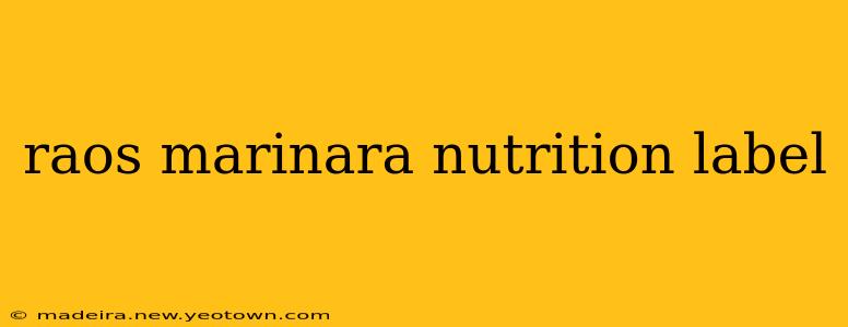 raos marinara nutrition label