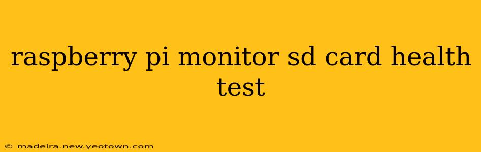 raspberry pi monitor sd card health test