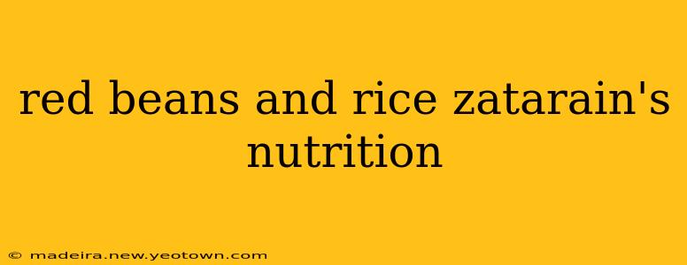 red beans and rice zatarain's nutrition