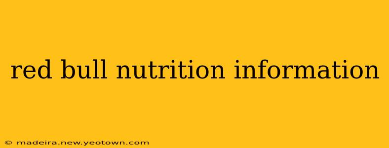 red bull nutrition information