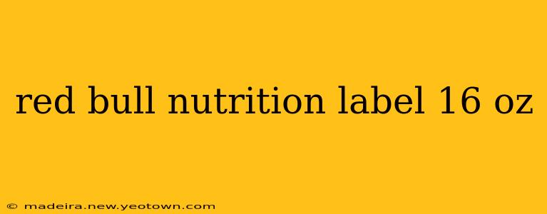 red bull nutrition label 16 oz