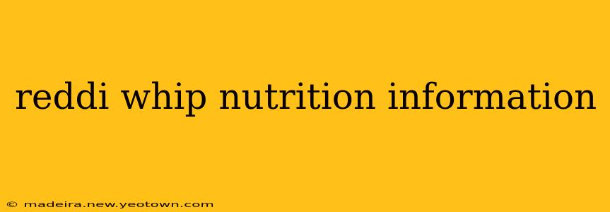 reddi whip nutrition information