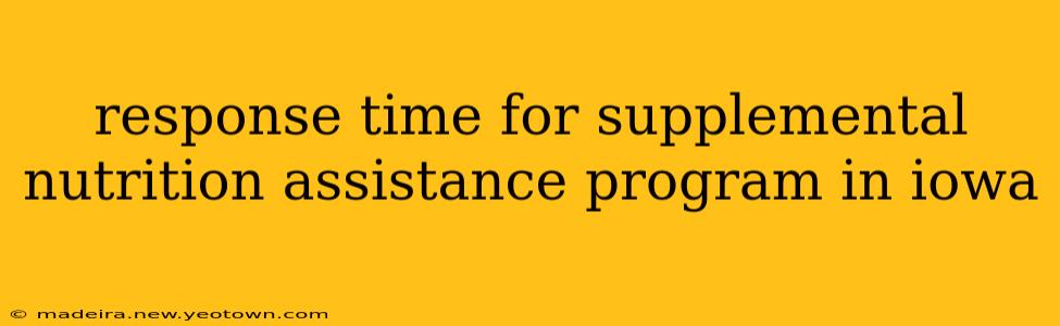 response time for supplemental nutrition assistance program in iowa
