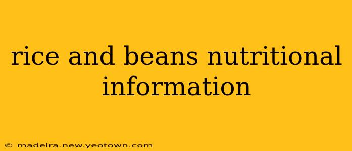 rice and beans nutritional information