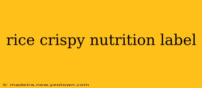 rice crispy nutrition label