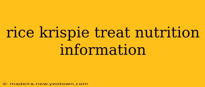 rice krispie treat nutrition information