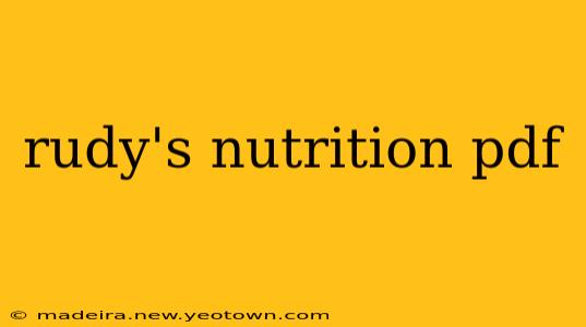 rudy's nutrition pdf
