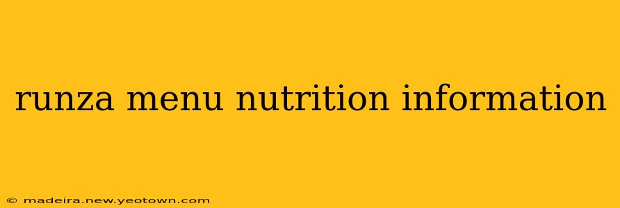 runza menu nutrition information