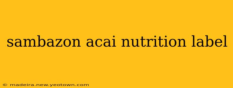 sambazon acai nutrition label