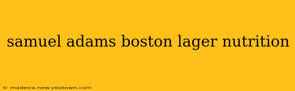 samuel adams boston lager nutrition