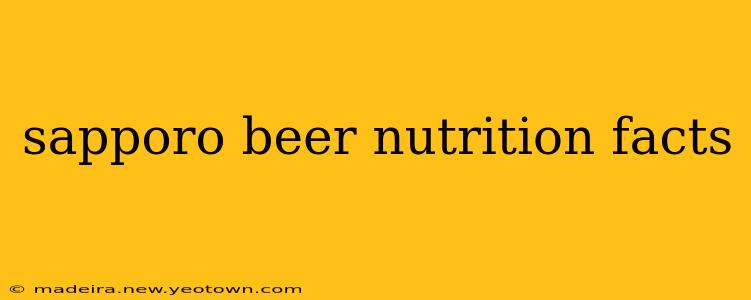 sapporo beer nutrition facts
