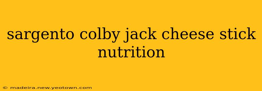 sargento colby jack cheese stick nutrition
