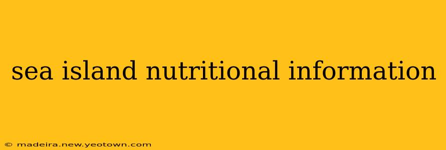 sea island nutritional information