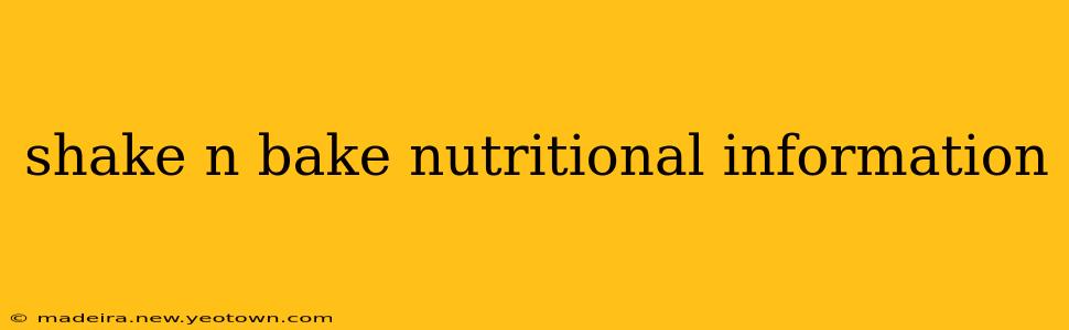 shake n bake nutritional information