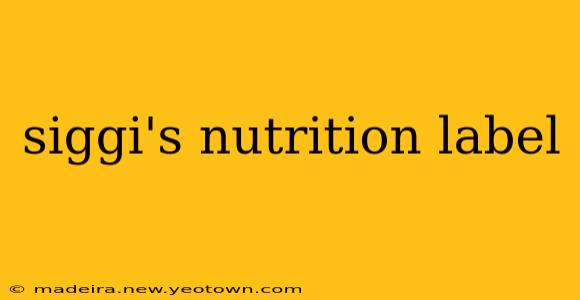 siggi's nutrition label