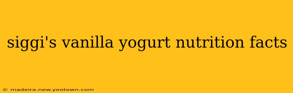 siggi's vanilla yogurt nutrition facts