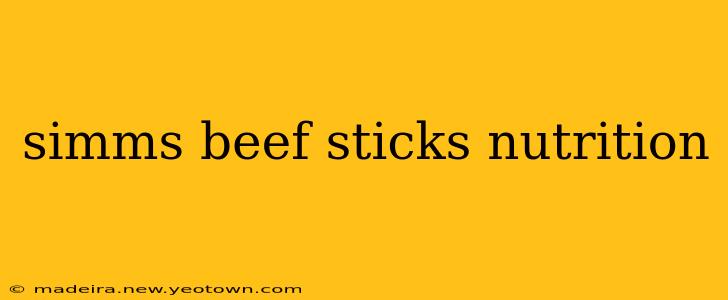 simms beef sticks nutrition