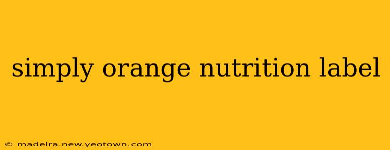 simply orange nutrition label