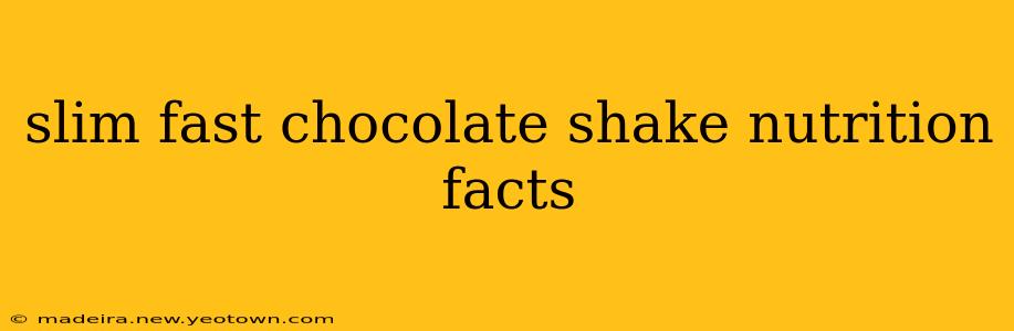 slim fast chocolate shake nutrition facts
