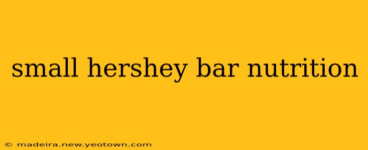 small hershey bar nutrition