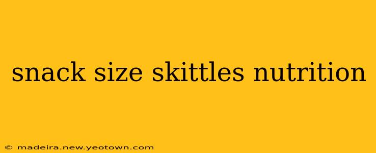 snack size skittles nutrition