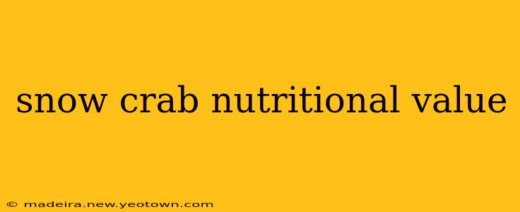 snow crab nutritional value