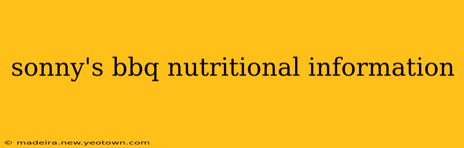 sonny's bbq nutritional information