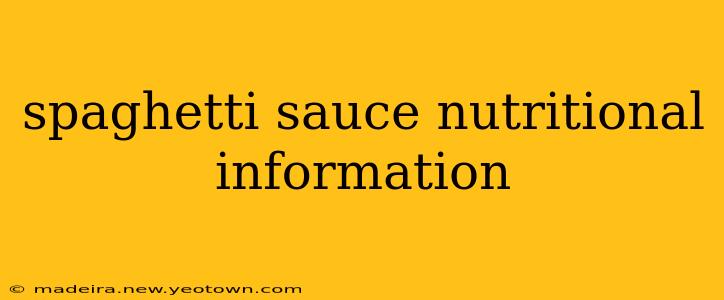 spaghetti sauce nutritional information