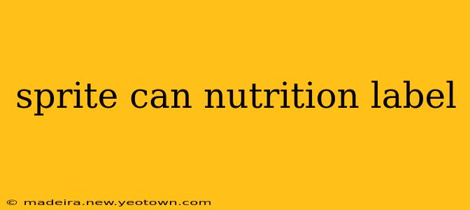 sprite can nutrition label