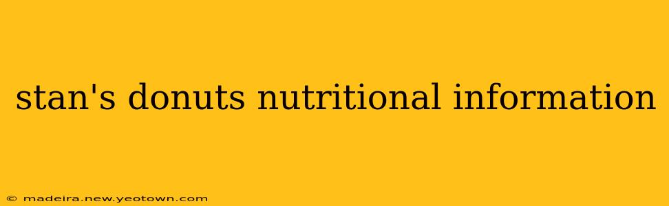 stan's donuts nutritional information