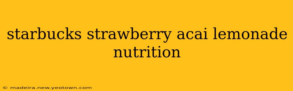 starbucks strawberry acai lemonade nutrition