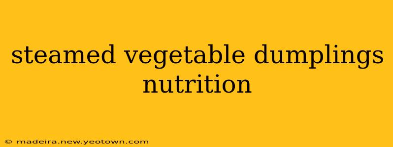 steamed vegetable dumplings nutrition