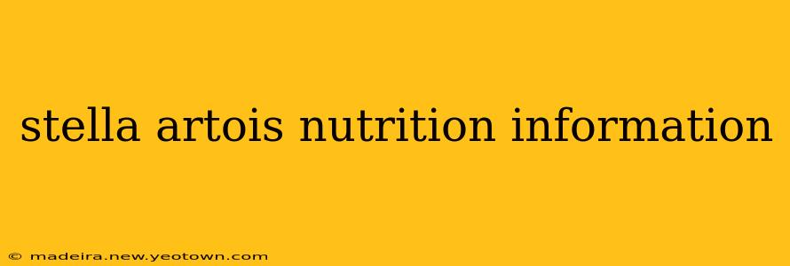 stella artois nutrition information