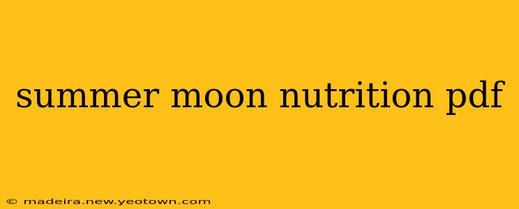 summer moon nutrition pdf