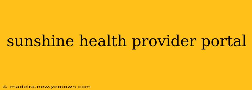 sunshine health provider portal