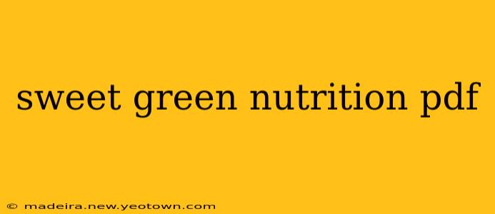 sweet green nutrition pdf